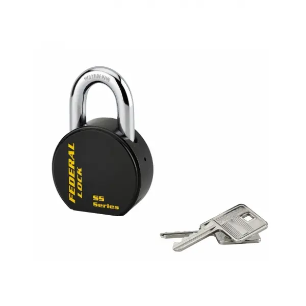 Cadenas à clé Fédéral Lock S900R, acier, chantier, anse molybdène, 63.5mm, 2 clés, noir - THIRARD
