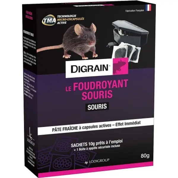 Souricide foudroyant sachets 10g - DIGRAIN R7039