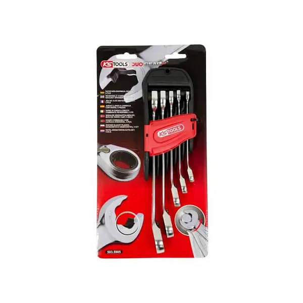 KS TOOLS Jeu de 5 clés mixtes à cliquet DUO GEAR® - 503.5905