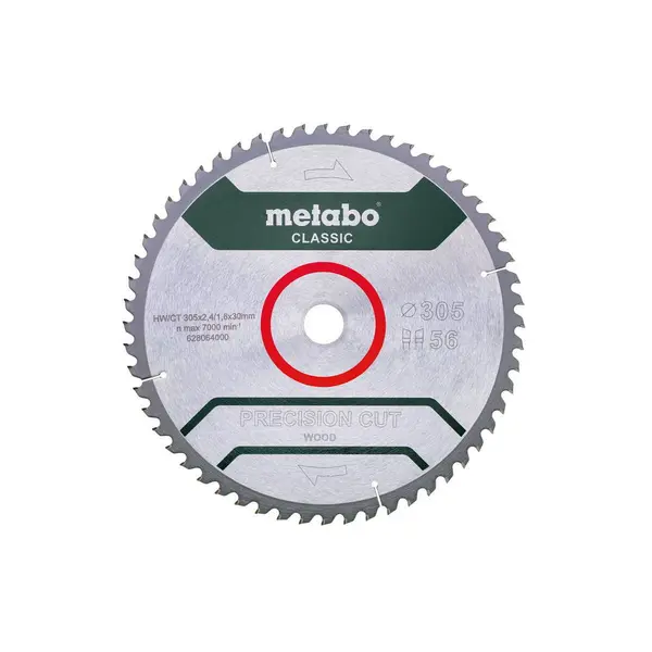 Lame de scie circ. Classic "Precision Cut Wood" HW/CT 305x30, 56 WZ -5° - Metabo
