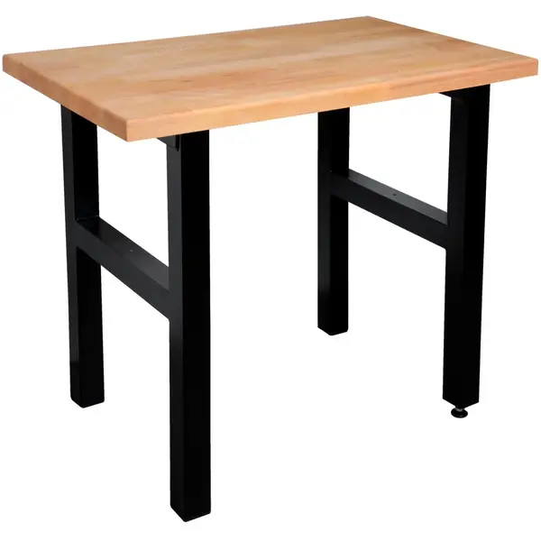 Table de travail Hobby 1000 mm - Établi bois hêtre massif et pieds acier - Pinié