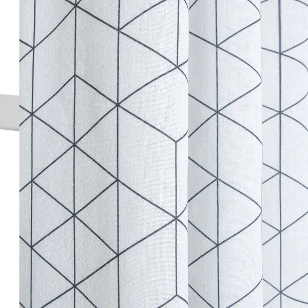 Rideau tamisant, Tesso blanc noir l.135 x H.240 cm - JBY CREATION