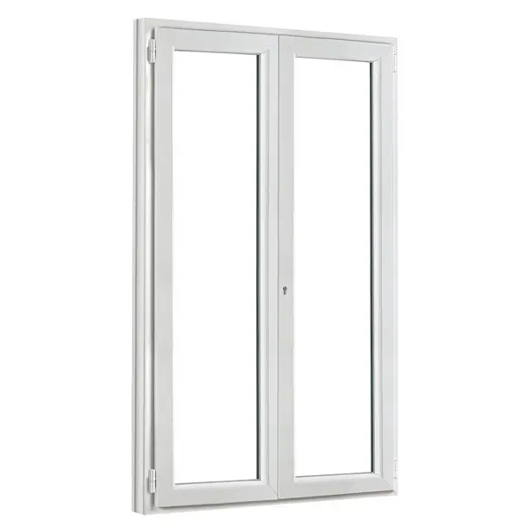 Porte-fenêtre PVC blanc 2 vantaux H.215 x l.120 cm