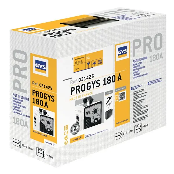 GYS Poste de soudure MMA Inverter PROGYS 180A - 031425