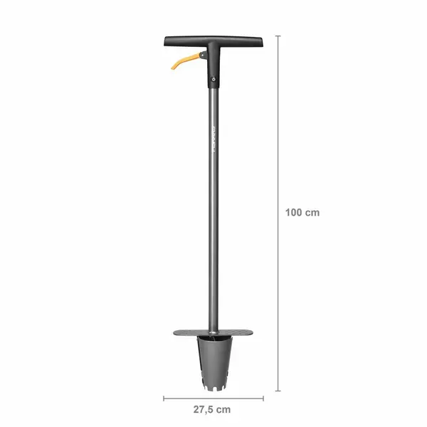 Plantoir à bulbes sur pied Ergo - manche acier - Longueur: 100 cm - FISKARS