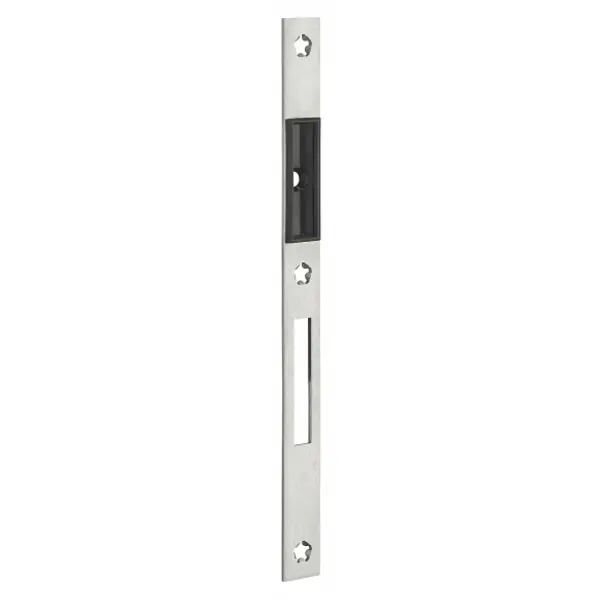 Gache plate inox, double empénage, compatible version pêne dormant et rouleau, 244 x 20 x 2,5mm - THIRARD