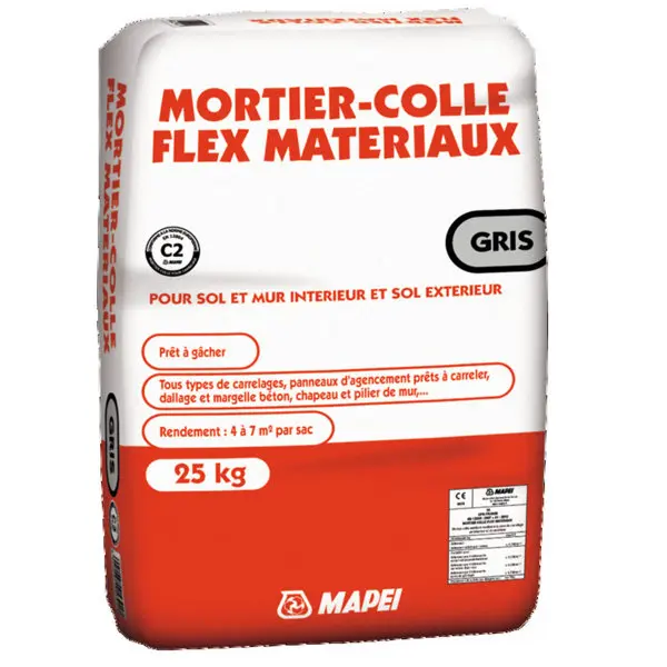 Mortier colle - Gris - sac de 25 kg