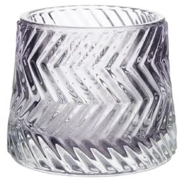 Photophore en verre strie diagonale