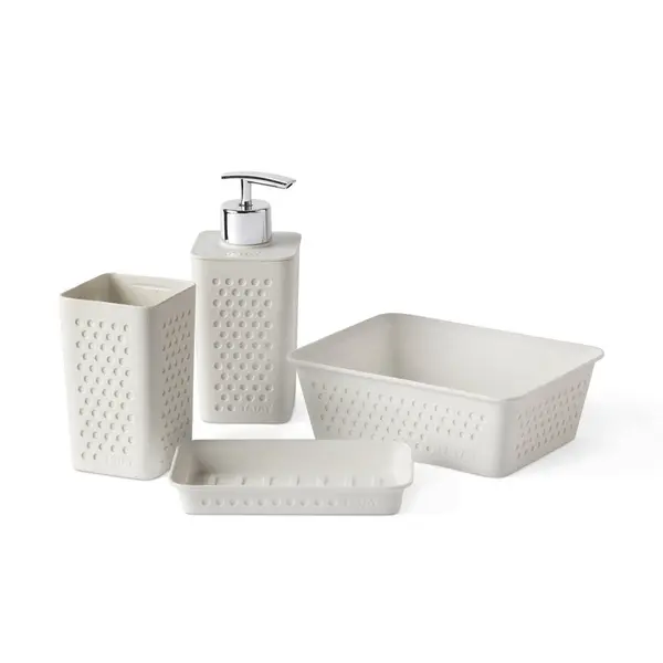 Lot de 4 accessoires à poser TATAY Bohol plastique blanc - TATAY