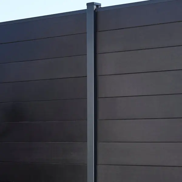 Poteau aluminium gris "Neva" l. 7 cm x H. 139 cm