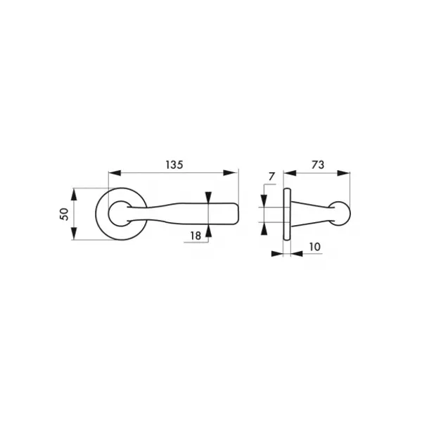 Paire de béquilles pour porte, inox, carré 7mm - THIRARD