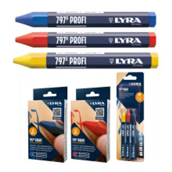 Craies forestieres 3 craies (1 rouge, 1 bleue, 1 jaune) - LYRA