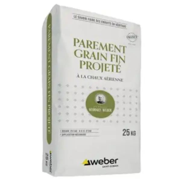 Enduit - Weber parement grain fin projeté - PF013 - sac de 25 kg