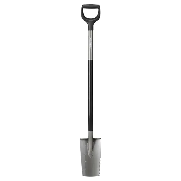 Petite bêche ergonomique - grise - coupe racines et sols rocheux - FISKARS