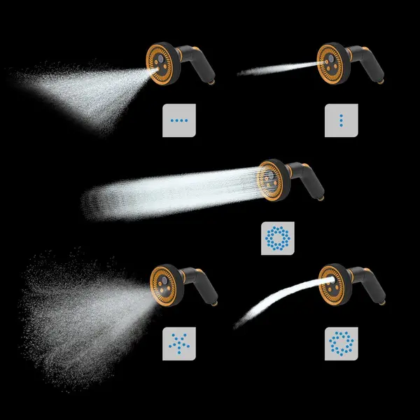 Pistolet d'arrosage - Multi 5 fonctions avec raccord STOP - set de pulvérisation universel - FISKARS