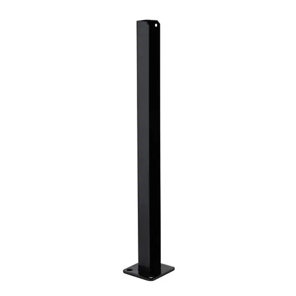 Platine de fixation métallique noire pour poteau PVC - H. 50,5 cm Section : 80 mm x 80 mm
