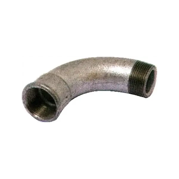 Courbe 90° grand rayon MF fonte galvanisée