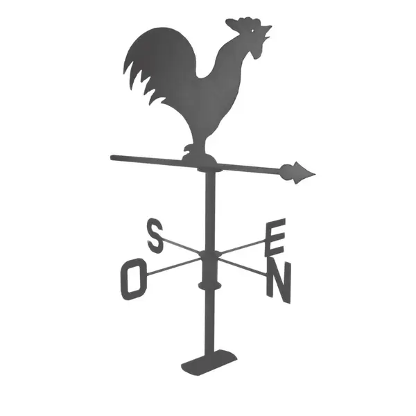 Girouette coq anthracite - 45x74cm - Acier époxy - Louis Moulin