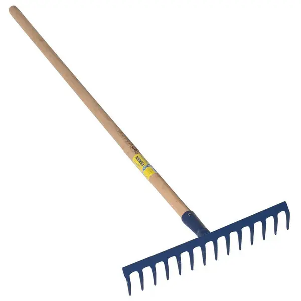 Râteau 12 dents courbes soudées manche 1,5m, outil trempé haute résistance, jardin,potager - PERRIN