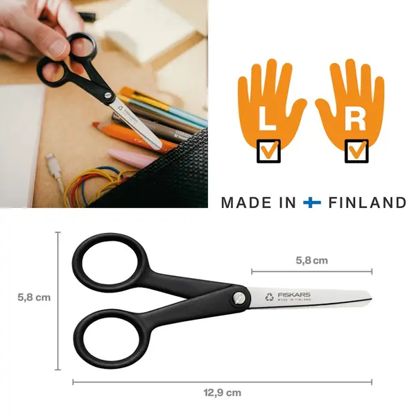 Ciseaux de loisir - ReNew 12,9 cm ambidextres - découpe papier et bricolage - FISKARS