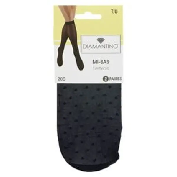 Mi-bas fantaisie noir 20D x2