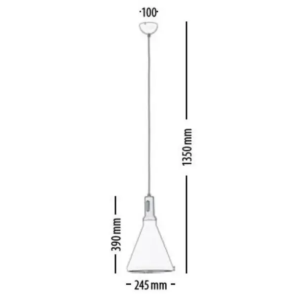 Suspension Blanc/Marron clair Selene conique, 1xE27 Max 60W , IP20, 230V AC, Classe I - Spot-Light