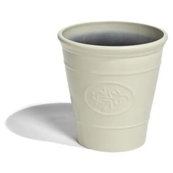 Cache pot motif provençal plastique beige Ø40xH40cm