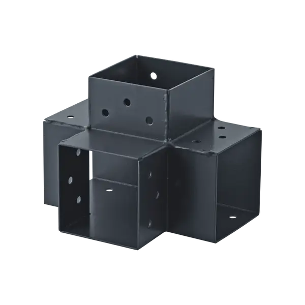 Connecteur 4D angle 90° pour poteau bois, H.9 x P.9 cm - SUKI