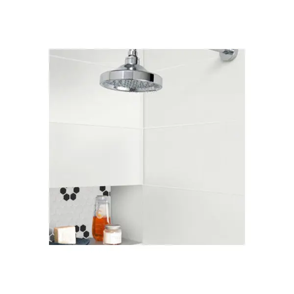Carrelage mural "Plain" blanc mat - l. 20 x L. 60 cm