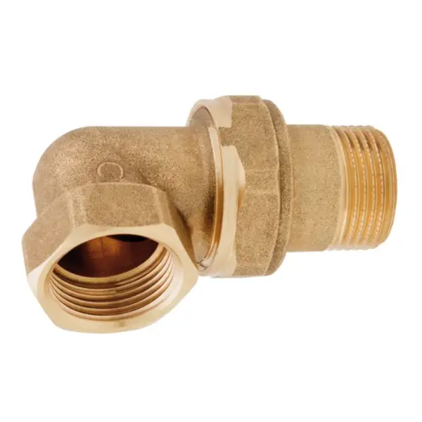 Raccord coudé 3 pièces laiton joint plat