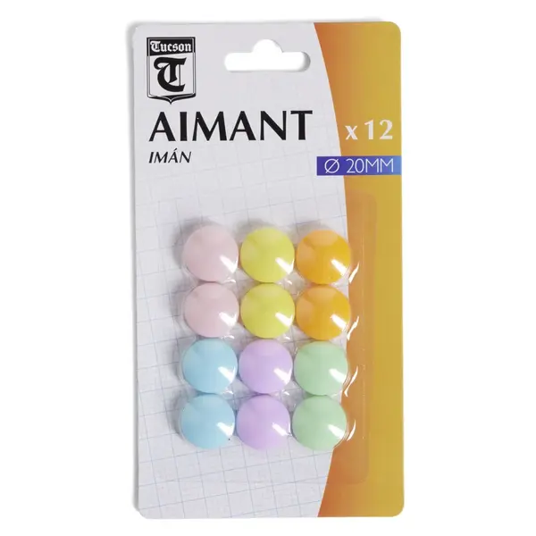 Lot de 12 aimants magnétiques 6 couleurs