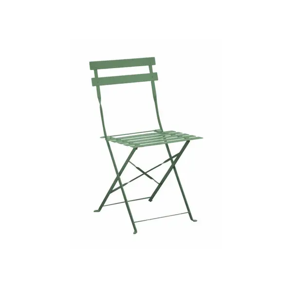 Lot de 2 Chaise Cuba pliantes Acier/Lattes - Amande - PROLOISIRS