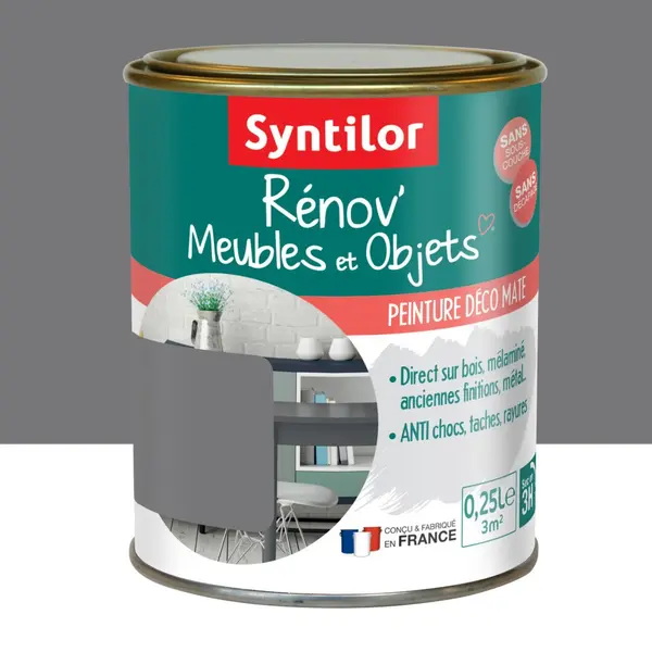 Peinture meuble et boiserie Rénov' SYNTILOR gris urbain mat 250 ml - SYNTILOR