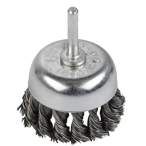 Brosse métallique rotative soucoupe Ø 65 mm fils torsadés en acier - Kreator
