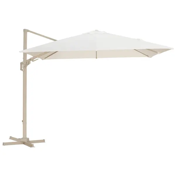 Parasol déporté en aluminium inclinable et orientable - NH 3 x 3 m - Coloris crème et sand - PROLOISIRS