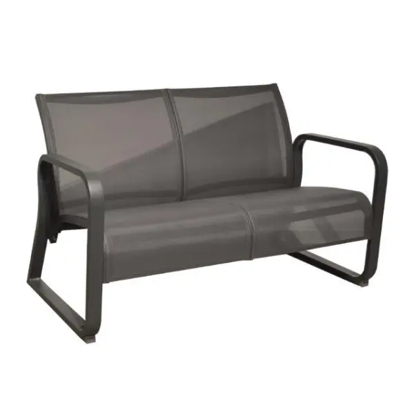 Canapé lounge 2 places Quenza II en aluminium/TPEP - graphite/BBM - PROLOISIRS