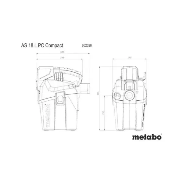METABO Aspirateur AS 18 L PC Compact Solo -602028850