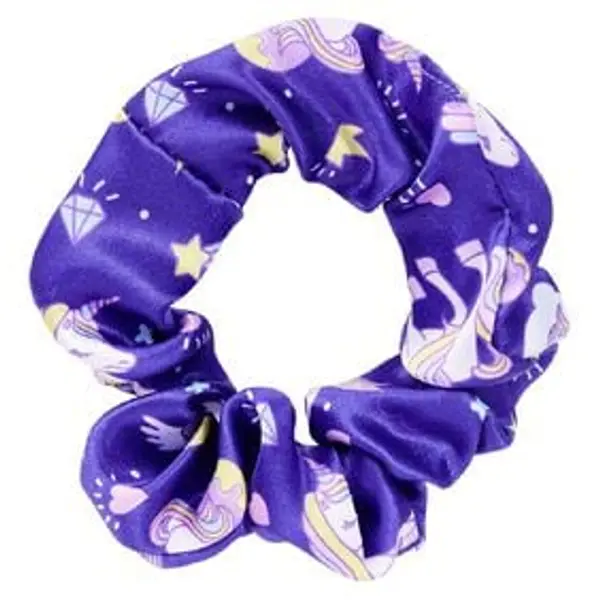 Chouchou scrunchie imprimé licorne et panda x2